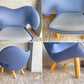 ワンコレクション Onecollection ハウスオブフィンユール HOUSE OF FINN JUHL ペリカンチェア Pelican Chair ファブリック ブルー×グレー ボタンレス仕様 ♪