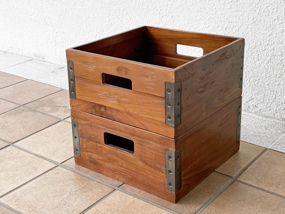 アクメファニチャー ACME Furniture トロイ オープンボックス TROY OPEN BOX S 2個セット オールドチーク アイアン 定価総額￥20,240- B ◇