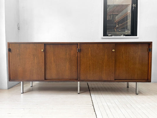 ノル Knoll ビンテージ クレデンザ Credenza サイドボード ウォールナット レザーハンドル フローレンス・ノール Florence Knoll ミッドセンチュリー 希少  ★