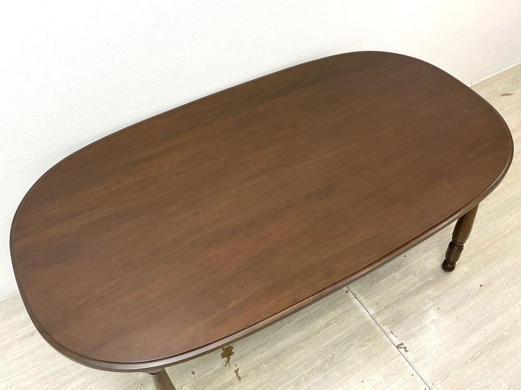 横浜元町 竹中家具 takenaka furniture ダイニングテーブル オーバル ダークブラウン クラシカルスタイル レトロ W180 ●