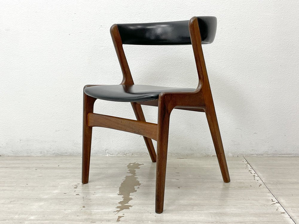 スコウアンデルセン Schou Andersen T21 FIRE Chair ダイニングチェア チーク材 合皮 カイ・クリスチャンセン Kai Kristiansen デザイン 北欧ビンテージ ●