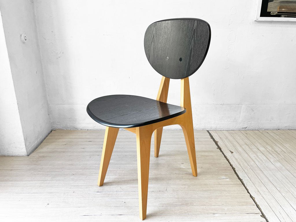 イデー IDEE ダイニングチェア DINING CHAIR ブラック 板座 食卓椅子 長大作 ジャパニーズモダン 廃番カラー 希少 ★