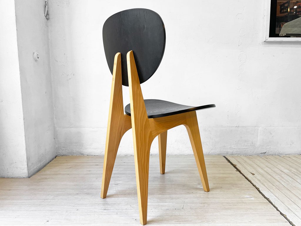 イデー IDEE ダイニングチェア DINING CHAIR ブラック 板座 食卓椅子 長大作 ジャパニーズモダン 廃番カラー 希少 ★