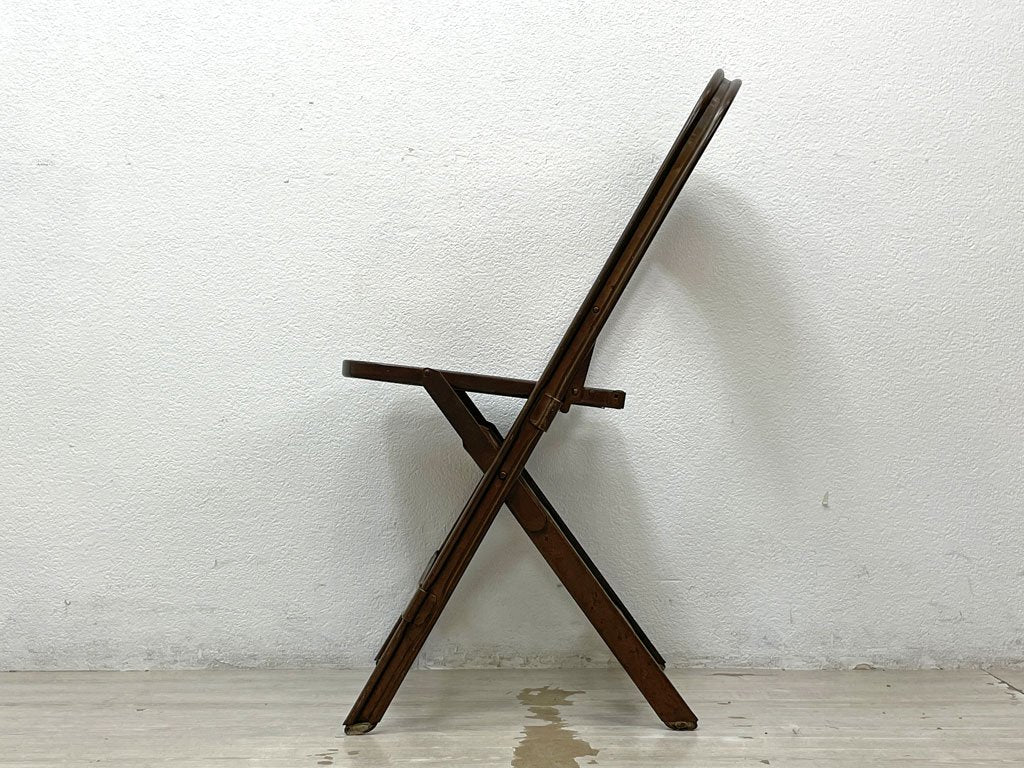 クラリン CLARIN MFG社製 ビンテージ Vintage フォールディングチェア FOLDING CHAIR 板座 折りたたみ インダストリアル アメリカ製 US家具 木味 B ●