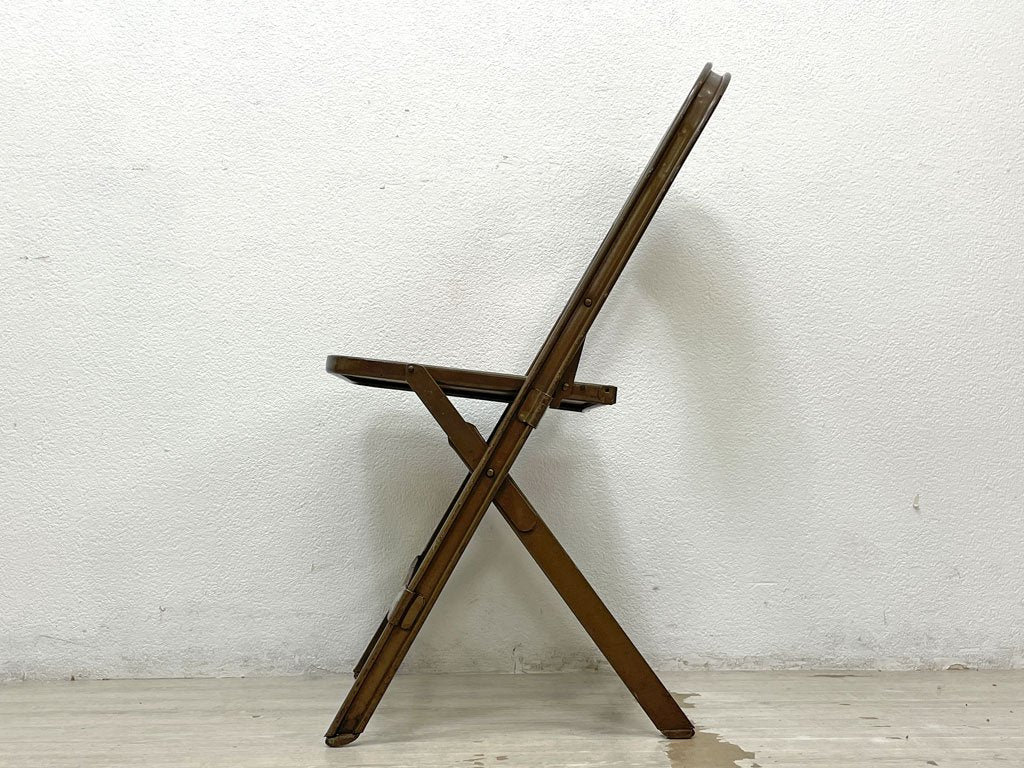 クラリン CLARIN MFG社製 ビンテージ Vintage フォールディングチェア FOLDING CHAIR 板座 折りたたみ インダストリアル アメリカ製 US家具 木味 A ●