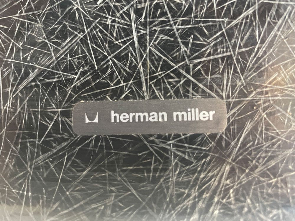 ハーマンミラー Herman Miller サイドシェルチェア サード 3rdビンテージ アプホルスター ファブリック グレー FRP製 ブラックシェル スタッキングベース イームズ ★