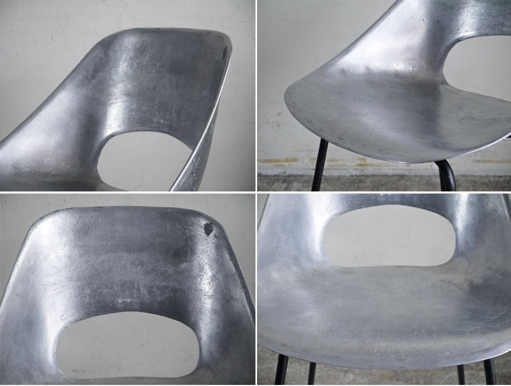 シュタイナー Steiner ビンテージ チューリップチェア Tulip Chair アルミキャスト製 ピエール ガーリッシュ Pierre Guariche 希少 ■