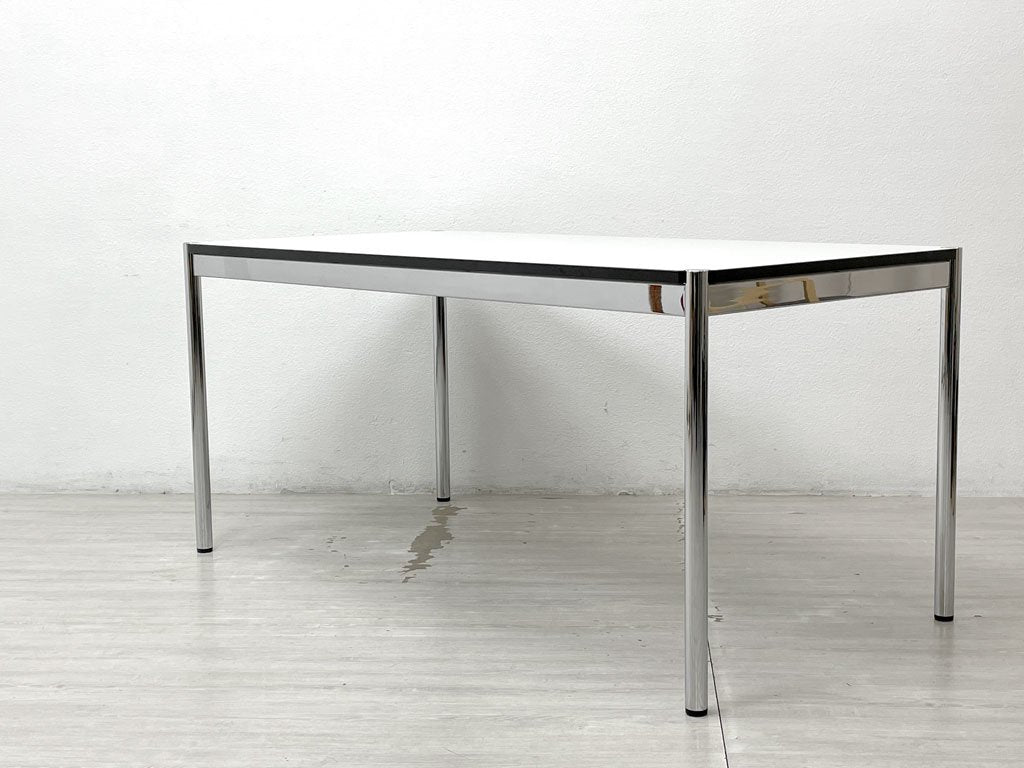 USMハラー USM Haller モジュラーファニチャー ハラーテーブル ワーキングデスク W150cm アジャスター パールグレーラミネート(ホワイト) 高さ70～74cm スイス Ａ ●