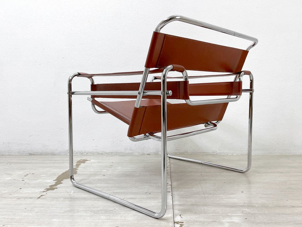 ワシリーチェア Wassily Chair 本革 マルセルブロイヤー バウハウス 名作家具 モダニズムデザイン リプロダクト品 B ●