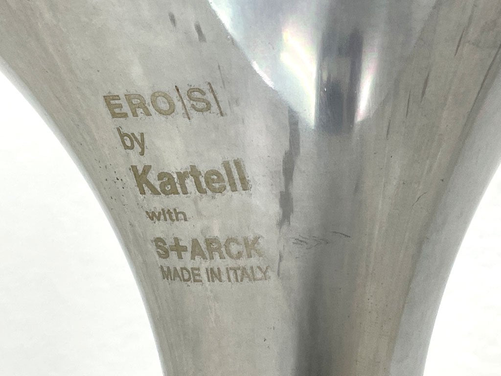 カルテル Kartell エロエス ERO S ダイニングチェア クリスタル 1本脚 回転式 フィリップスタルク Philippe Starck スペースエイジ イタリアンモダン 希少廃番 ●