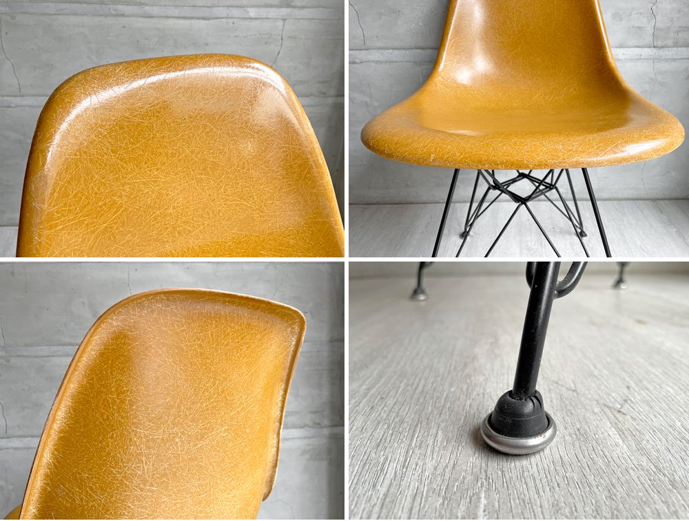 ハーマンミラー Herman Miller サイドシェルチェア セカンド 2nd vintage オークルダーク エッフェルベース イームズ ミッドセンチュリー ♪