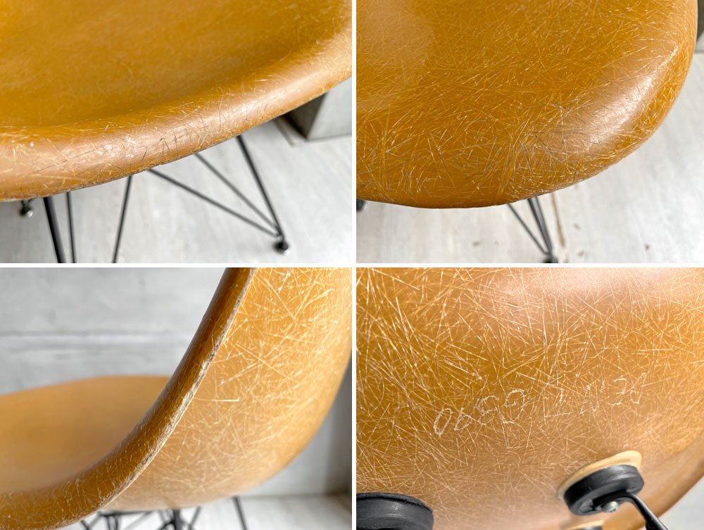 ハーマンミラー Herman Miller サイドシェルチェア セカンド 2nd vintage オークルダーク エッフェルベース イームズ ミッドセンチュリー ♪