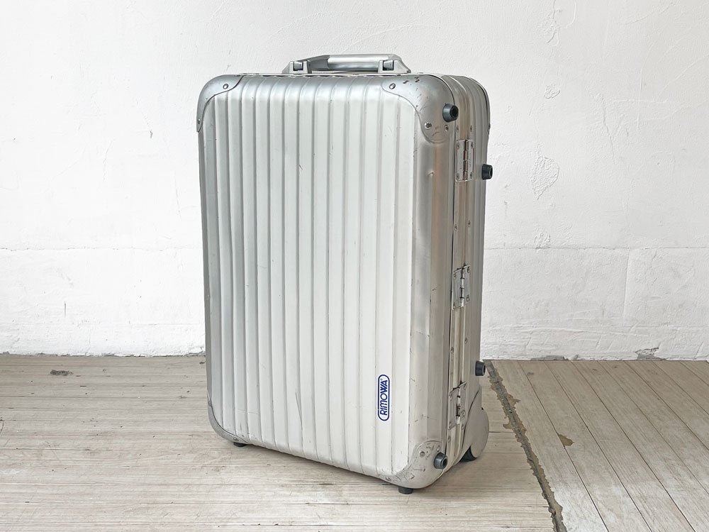 リモワ RIMOWA トパーズ TOPAS アルミ スーツケース キャリーケース 2輪  機内持ち込み可 32L 青ロゴ 廃番希少 ★