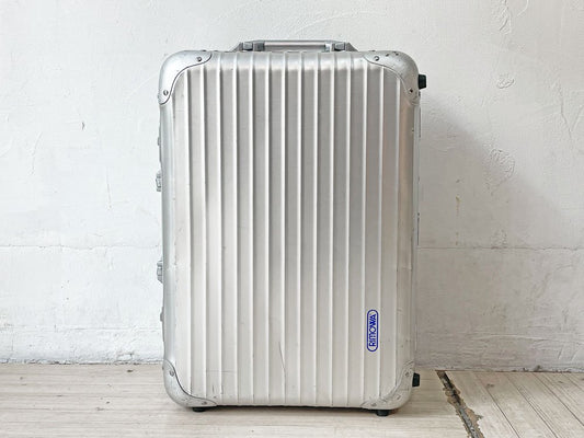 リモワ RIMOWA トパーズ TOPAS アルミ スーツケース キャリーケース 2輪  機内持ち込み可 32L 青ロゴ 廃番希少 ★