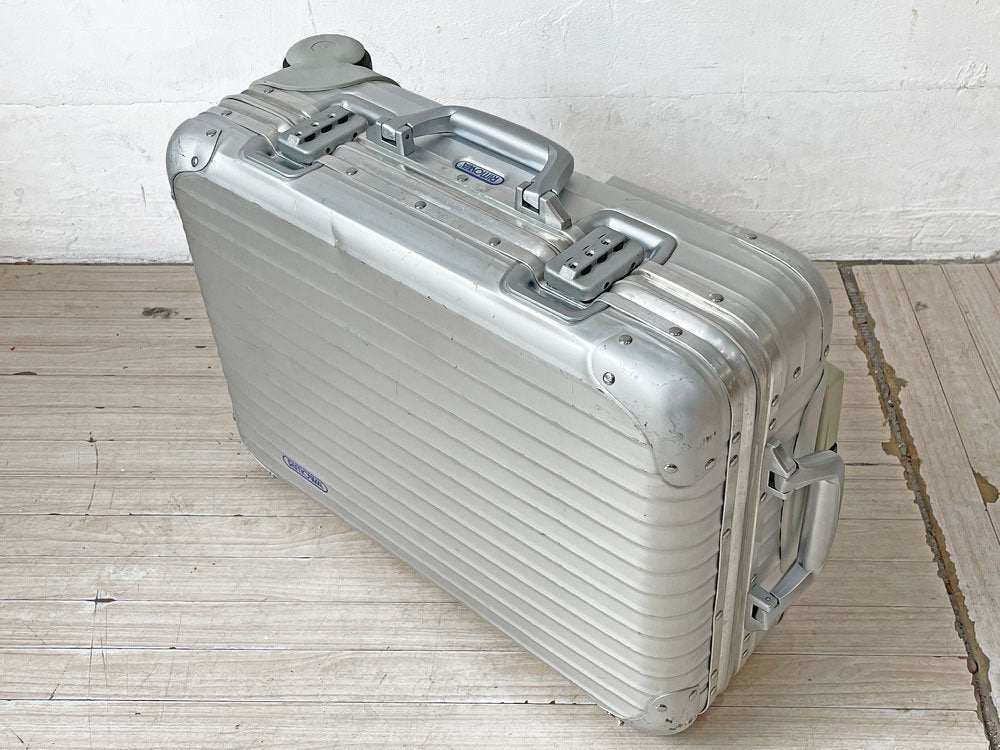 リモワ RIMOWA トパーズ TOPAS アルミ スーツケース キャリーケース 2輪  機内持ち込み可 32L 青ロゴ 廃番希少 ★