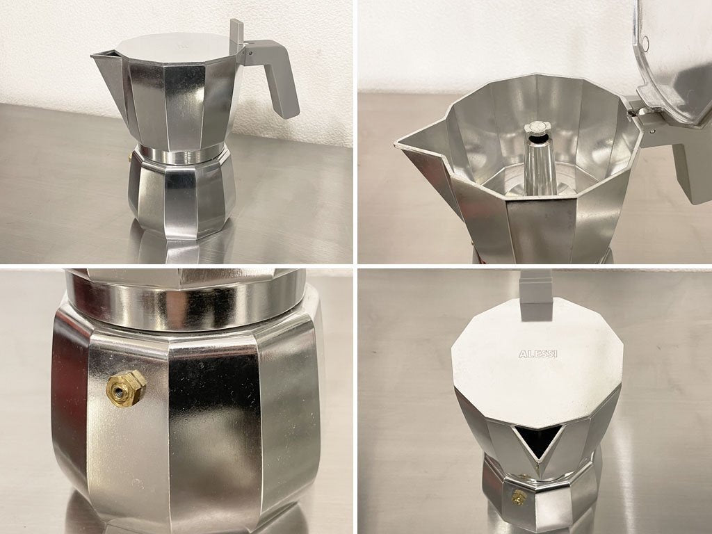 アレッシィ ALESSI ニューモカ NEW MOKA エスプレッソメーカー 6cup 300ml アルミニウム イタリア ◇