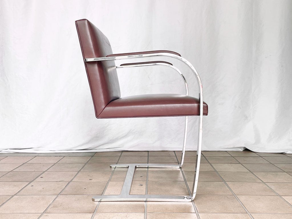 ノル Knoll ブルーノ brno アーム チェア フラットバー アームパッド コーヒービーン ミースファンデルローエ 定価466,400円 ◇