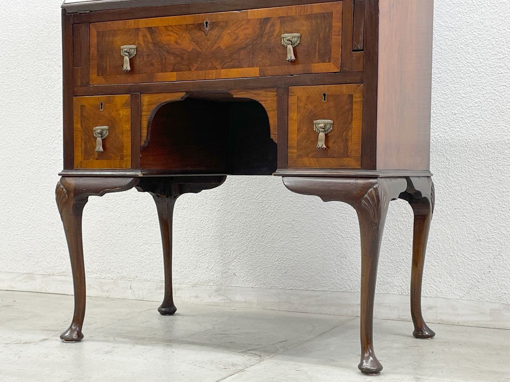 ロイズ・アンティークス Lloyd's Antiques ライティングビューロー Bureau ウォールナット ヴィクトリアン様式 猫脚デスク 鍵有 〓