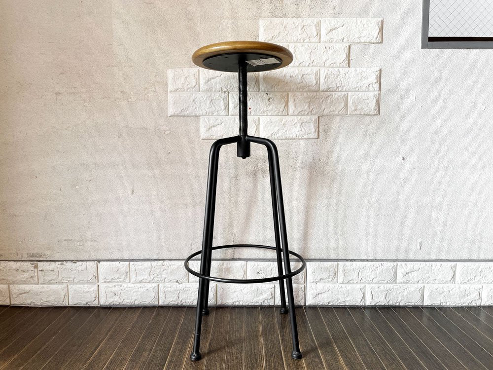 クラッシュゲート CRASHGATE ノットアンティークス Knot Antiques コンベックス CONVEXⅢ STOOL ハイスツール Lサイズ オーク材 昇降式 定価￥21,450- ◎