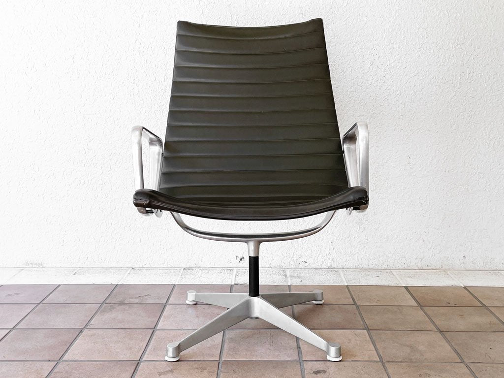 ハーマンミラー Herman Miller アルミナムグループ マネージメントチェア ハイバック ビンテージ 旧4本脚 合成皮革 C&Rイームズ ミッドセンチュリー ビンテージ ◇