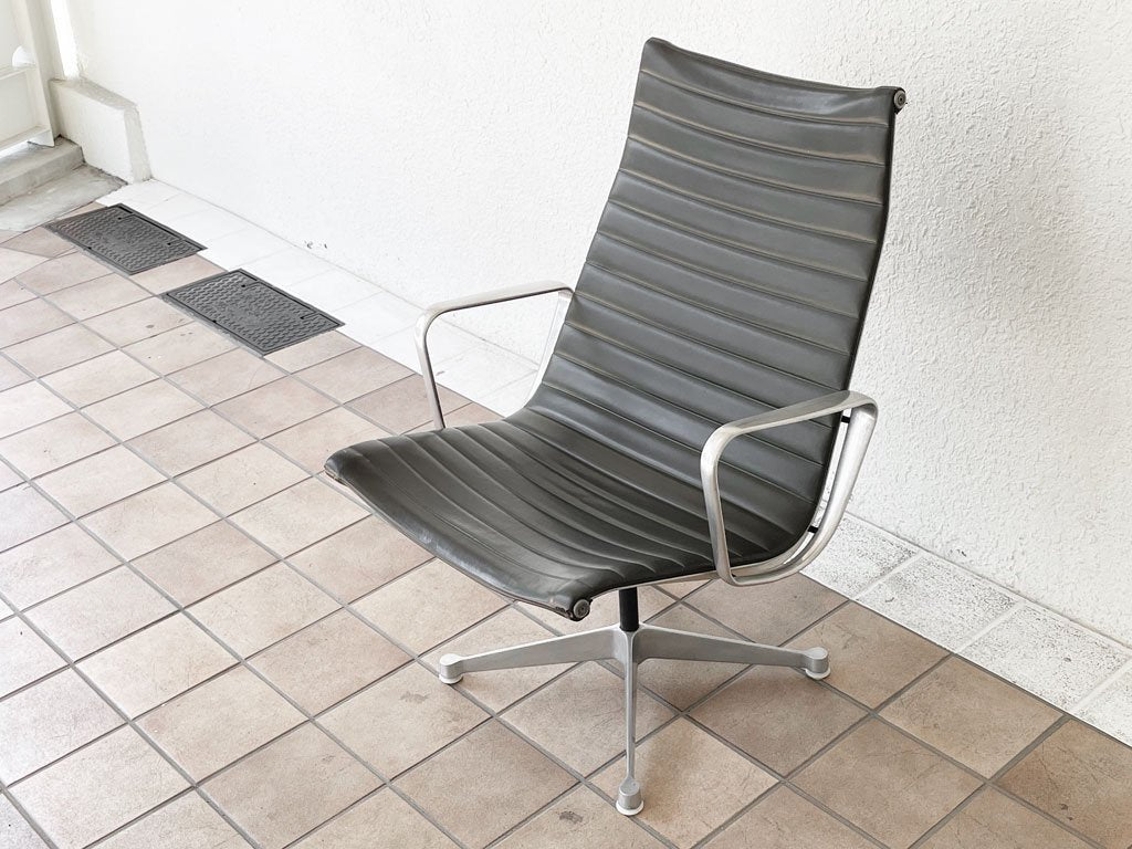 ハーマンミラー Herman Miller アルミナムグループ マネージメントチェア ハイバック ビンテージ 旧4本脚 合成皮革 C&Rイームズ ミッドセンチュリー ビンテージ ◇