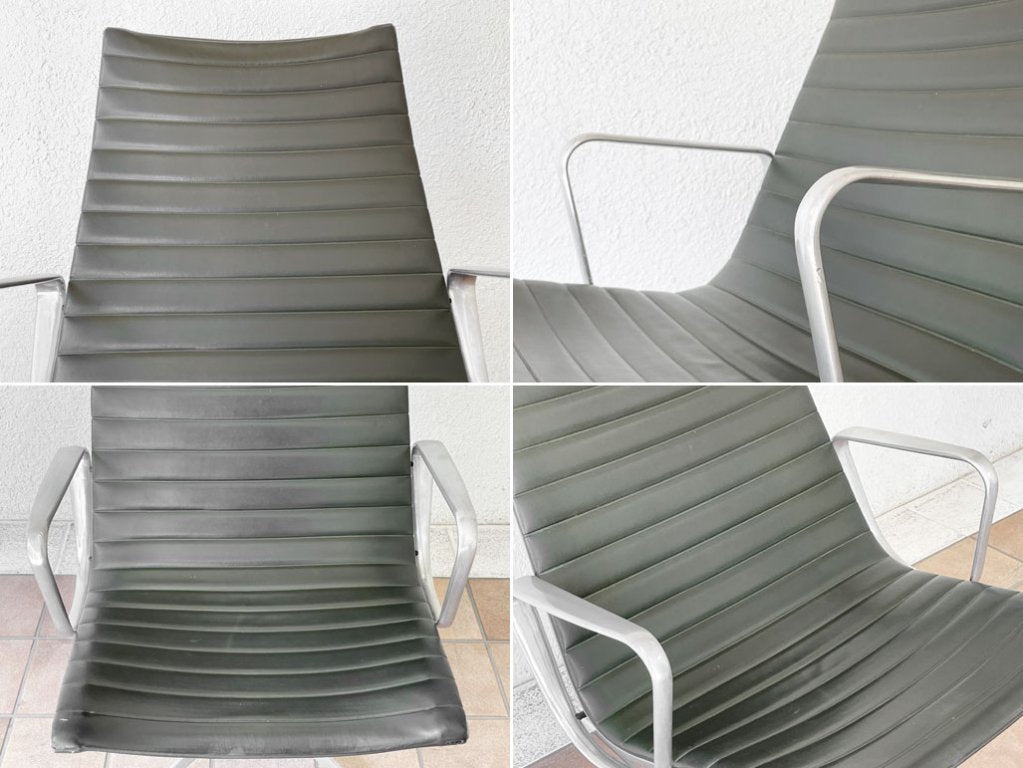 ハーマンミラー Herman Miller アルミナムグループ マネージメントチェア ハイバック ビンテージ 旧4本脚 合成皮革 C&Rイームズ ミッドセンチュリー ビンテージ ◇