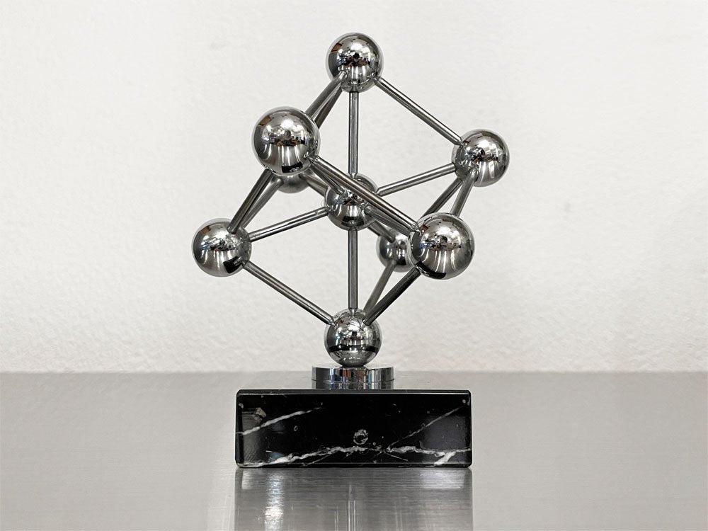 ベルギー ブリュッセル万博 アトミウム Atomium 模型 ミニチュア オブジェ ステンレススチール×大理石ベース 1958年 ビンテージ ◇