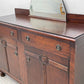 UKビンテージ Vintage オーク材 サイドボード リビングボード W136.5cm ミラーバック 食器棚 ロイズアンティークス Lloyd's Antiques 購入 英国家具 鍵欠品 ●