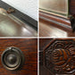 UKビンテージ Vintage オーク材 サイドボード リビングボード W136.5cm ミラーバック 食器棚 ロイズアンティークス Lloyd's Antiques 購入 英国家具 鍵欠品 ●