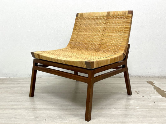 インテンショナリーズ INTENTIONALLIES ITL003 ラウンジチェア Lounge chair ラタン × ビーチ材 希少 ●