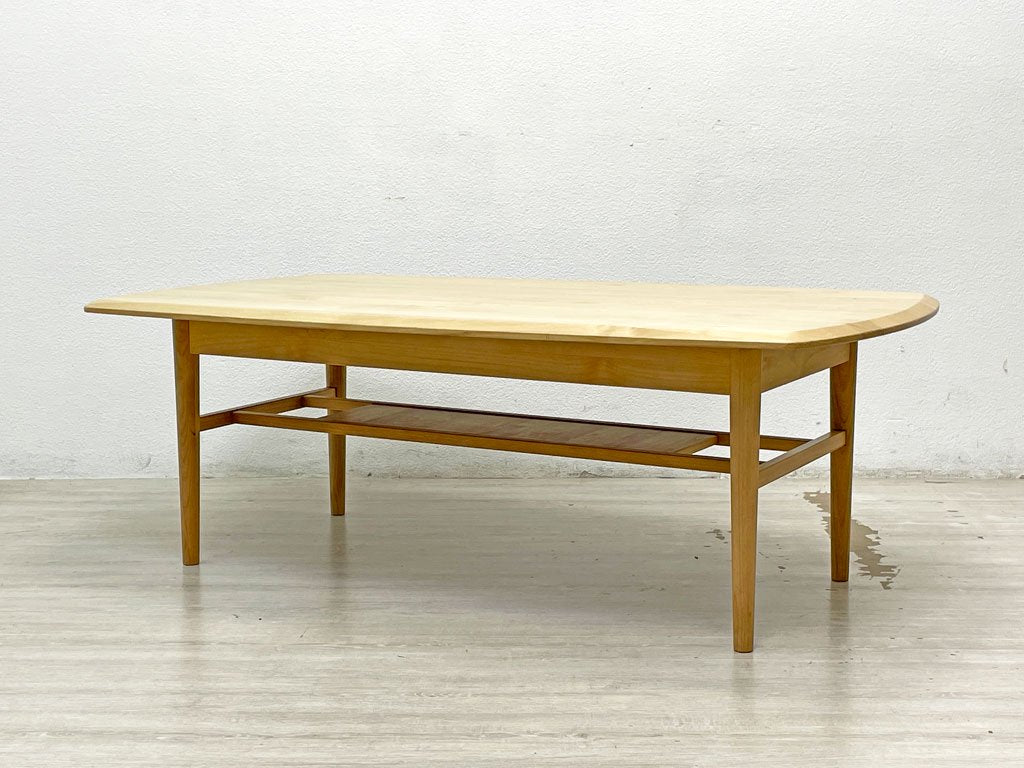 モモナチュラル Momo Natural ワイド ミドル テーブル WIDE FD MID TABLE コーヒーテーブル エレベーターテーブル 昇降 アルダー材 定価￥76,000- ●