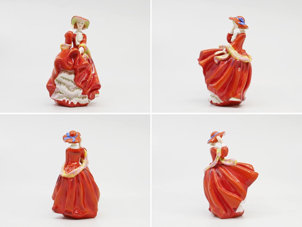 ロイヤルドルトン Royal Doulton トップ オブ ザ ヒル TOP O'The Hill フィギュリン Pretty ladies 4778 ボーンチャイナ 英国 箱付 未使用品 ●