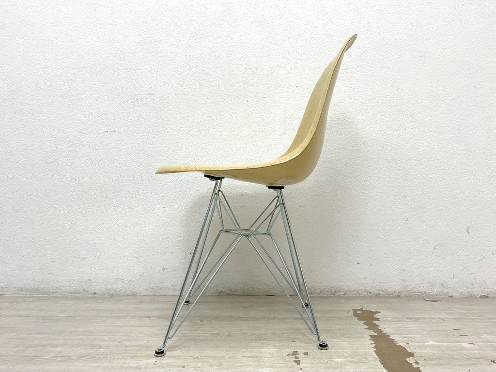 ハーマンミラー Herman Miller サイドシェルチェア セカンド 2ndビンテージ FRP オークルライト エッフェルベース ジンクカラー C&Rイームズ ●