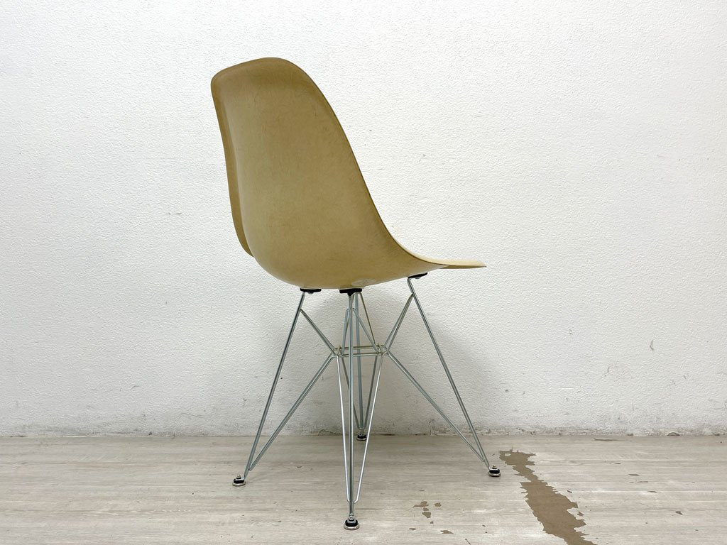 ハーマンミラー Herman Miller サイドシェルチェア セカンド 2ndビンテージ FRP オークルライト エッフェルベース ジンクカラー C&Rイームズ ●