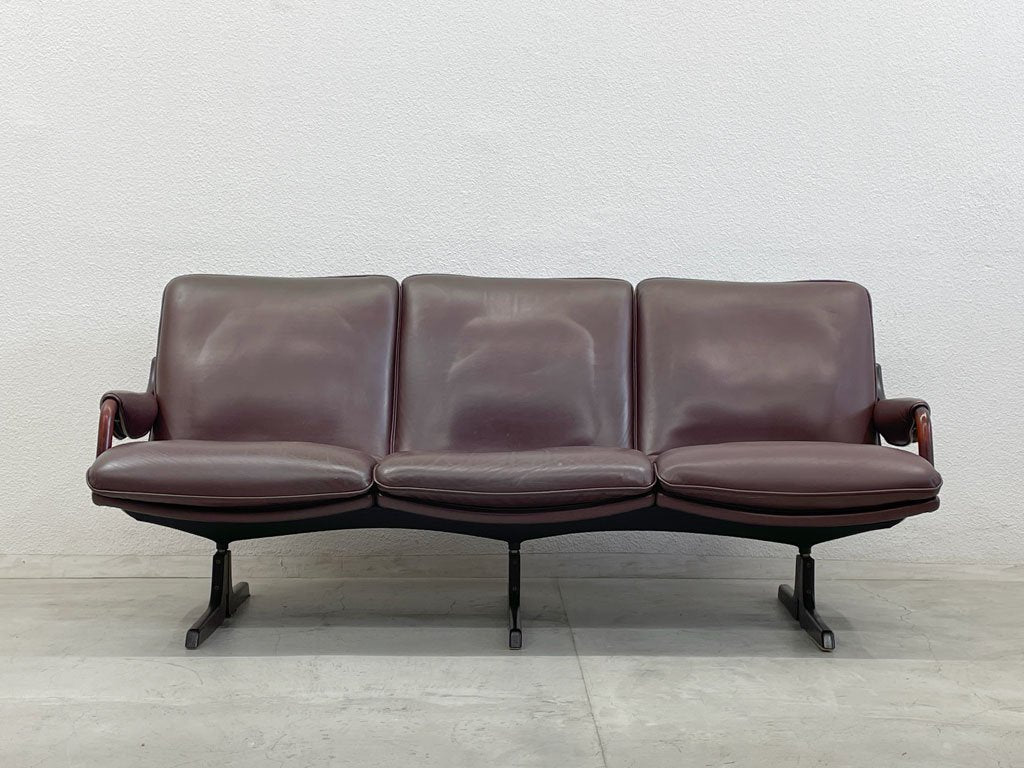 ベルグファニチャー BERG furniture ビンテージ 本革 3シーターソファ トリプルソファ 総革 デンマーク 1970年代 〓