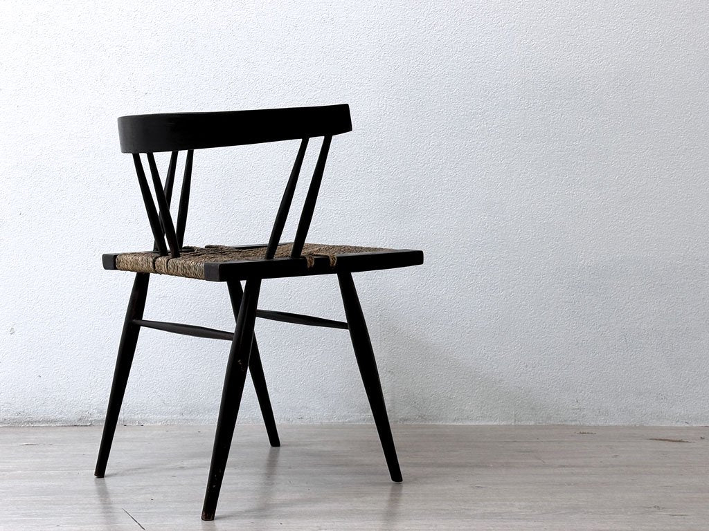 ジョージ・ナカシマ George Nakashima グラスシートチェア GRASS SEATED CHAIR ローズウッド材インド NID 60`s ビンテージ 極希少品 ●