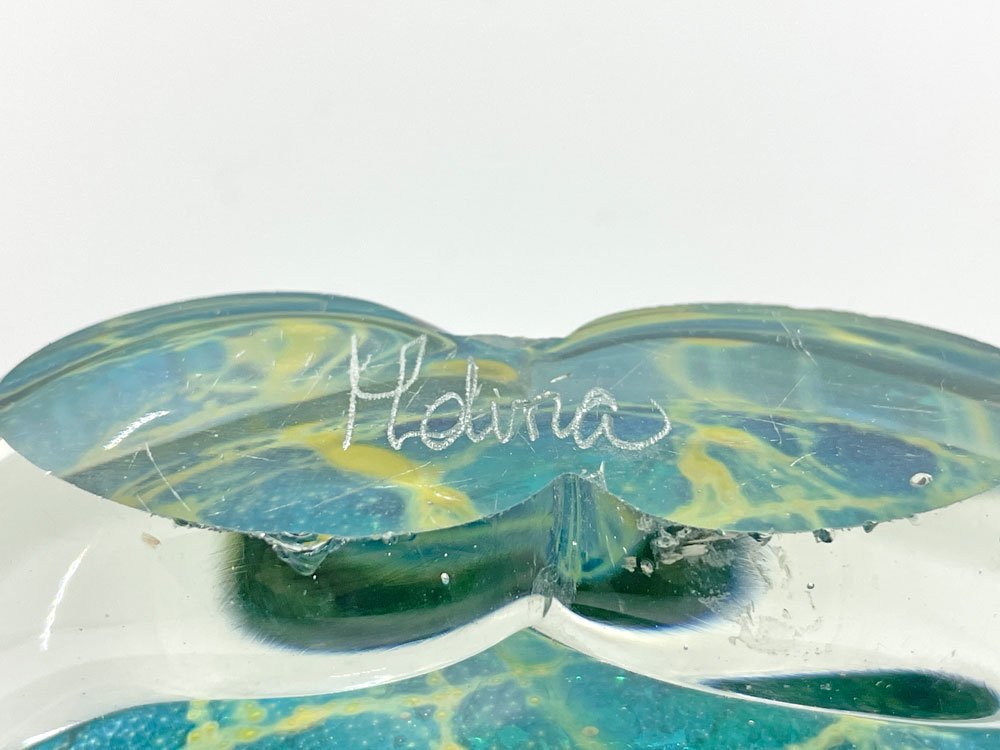 イムディーナグラス Mdina Glass ブルーサマー Blue Summer グラスベース フラワーベース 花瓶 イタリア マルタ島 ガラス工芸 ♪