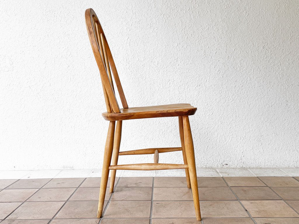 アーコール Ercol フープバックチェア ダイニングチェア 5本スポーク UKビンテージ エルム材 ナチュラル 英国家具 60年代 希少 ◇