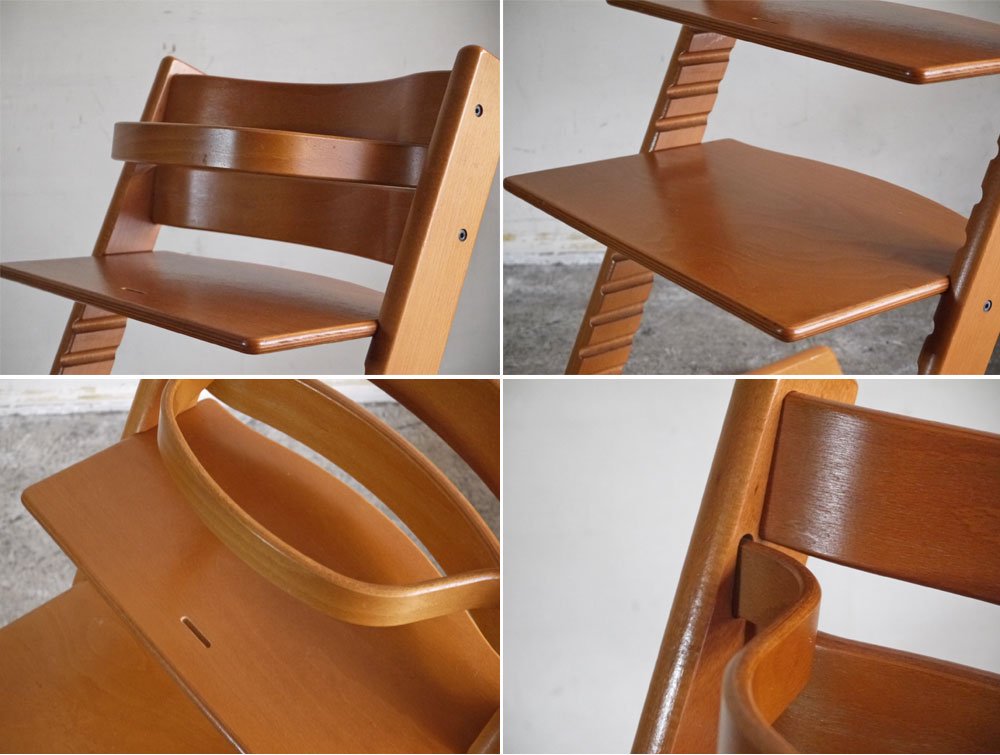 ストッケ STOKKE トリップトラップ TRIPP TRAPP ベビーチェア キッズチェア チェリー 木製ガード S/N3～ ノルウェー 北欧家具 ■