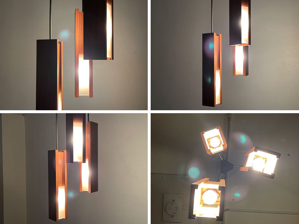 ツーアースリー 2are3 ファロス ペンダントライト pharos pendant lamp 3連 ウォールナット無垢材 × 磨りガラス 丹羽望 定価￥48,400- ●