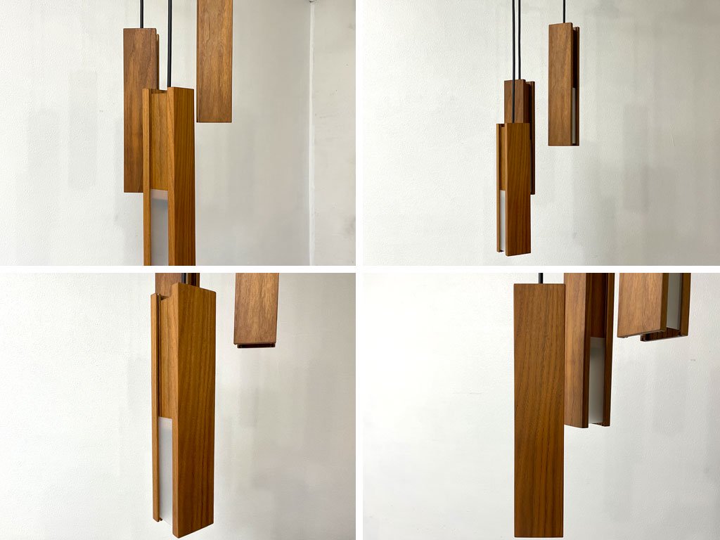 ツーアースリー 2are3 ファロス ペンダントライト pharos pendant lamp 3連 ウォールナット無垢材 × 磨りガラス 丹羽望 定価￥48,400- ●