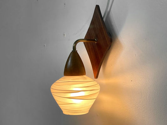 北欧ビンテージ Scandinavian vintage ガラスシェード ブラケットランプ sconce  壁掛け ウォールランプ ●