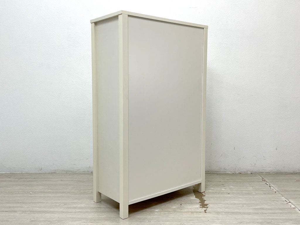 モモナチュラル MOMO natural シエル CIELE フラップ扉 3段キャビネット 3 DOOR CABINET パイン無垢材 ホワイト 定価￥59,500- ●