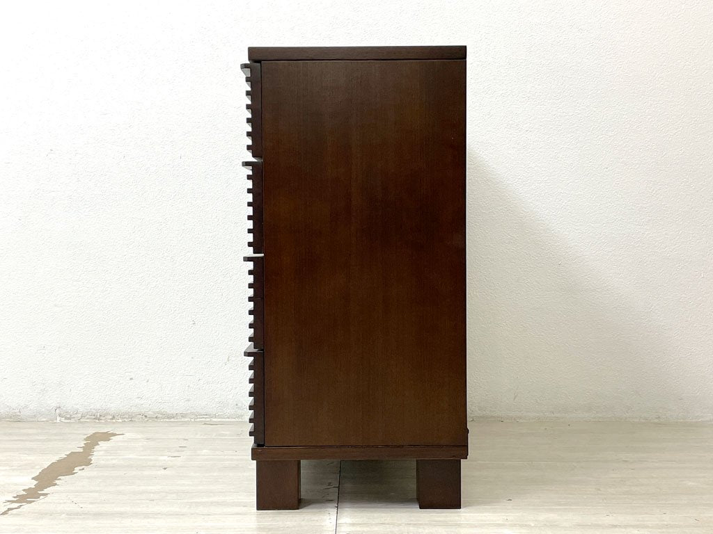 エーフラット a.flat ルーバー キャビネット v02 Louver cabinet 引出タイプ D2 4段チェスト Chest アジアンモダン オプション角脚付 定価総額￥124,564- ●