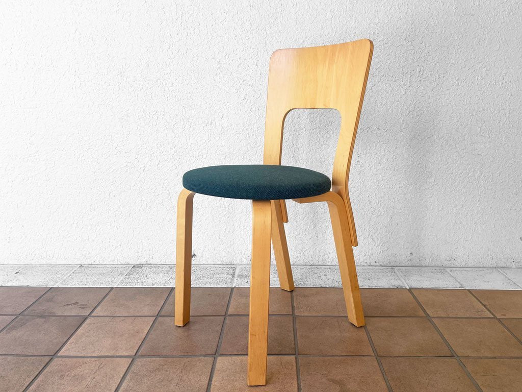 アルテック artek チェア66 Chair66 L-Leg 名作 バーチ材 ナチュラルラッカー ファブリック NC生地 Ribaco 北欧家具 ◇