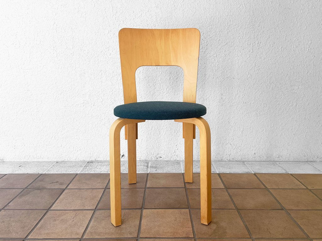 アルテック artek チェア66 Chair66 L-Leg 名作 バーチ材 ナチュラルラッカー ファブリック NC生地 Ribaco 北欧家具 ◇