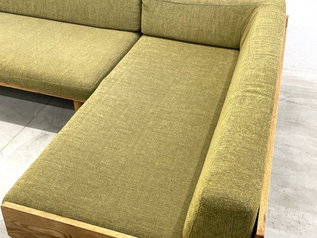 モモナチュラル Momo Natural デイソファ DAY SOFA 3シーター+2.5シーター 片アームカウチ オーク材 カバーリング 総額￥271,000 〓