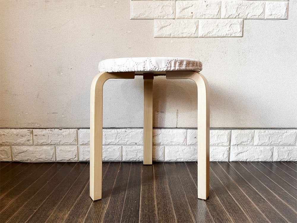 アルテック artek スツール60 Stool60 3本脚 バーチ材 ナチュラル アルヴァ・アアルト センプレ SEMPRE × ミナペルホネン mina perhonen 専用カバー付 ◎