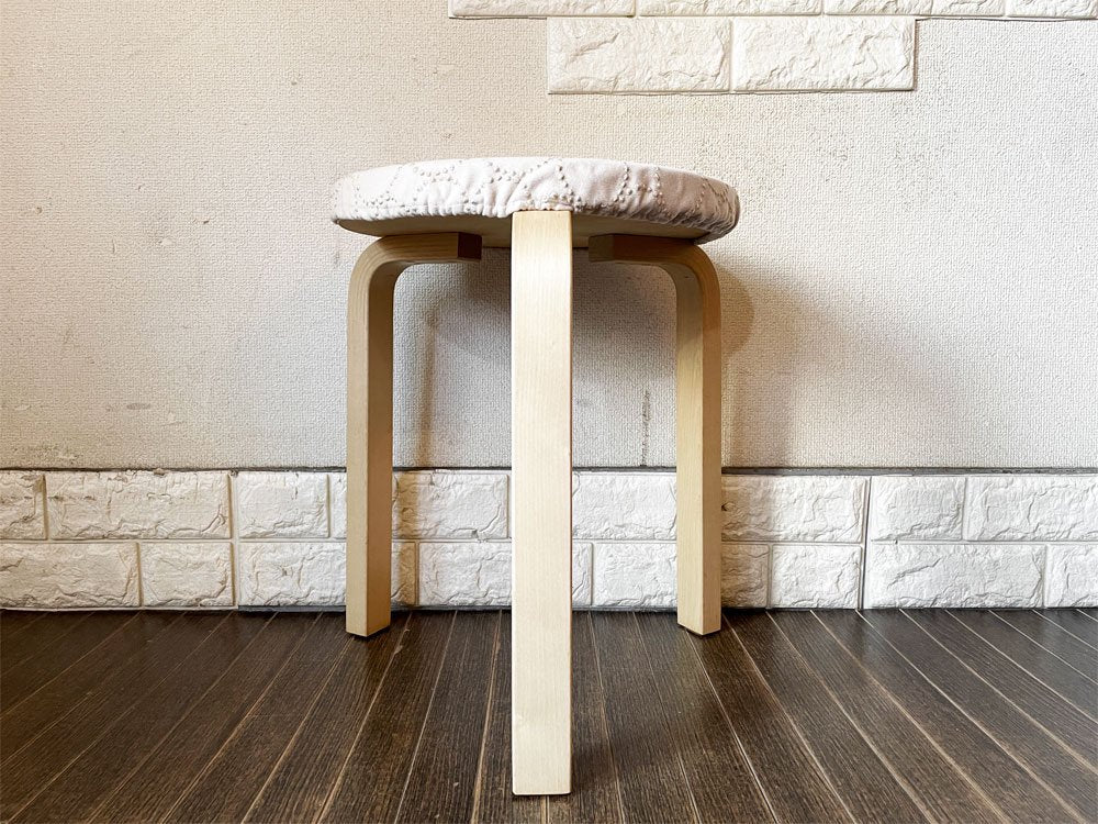 アルテック artek スツール60 Stool60 3本脚 バーチ材 ナチュラル アルヴァ・アアルト センプレ SEMPRE × ミナペルホネン mina perhonen 専用カバー付 ◎