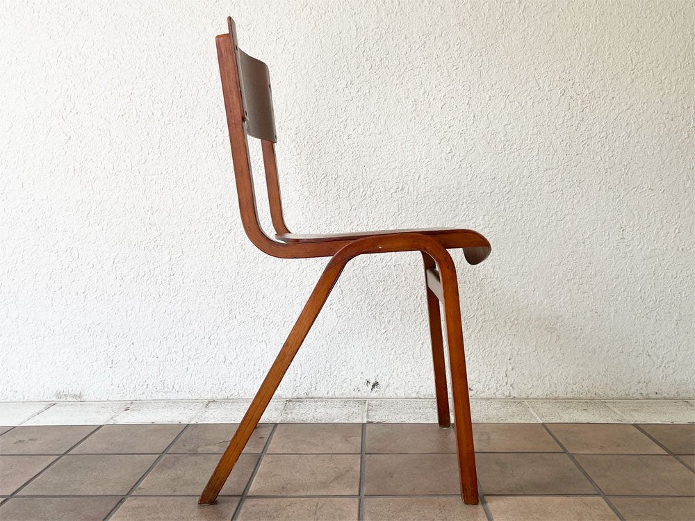 UKビンテージ vintage school chair スクールチェア デスクチェア ダイニングチェア ビーチ材 プライウッド スタッキング ロイズアンティークス購入品 B ◇